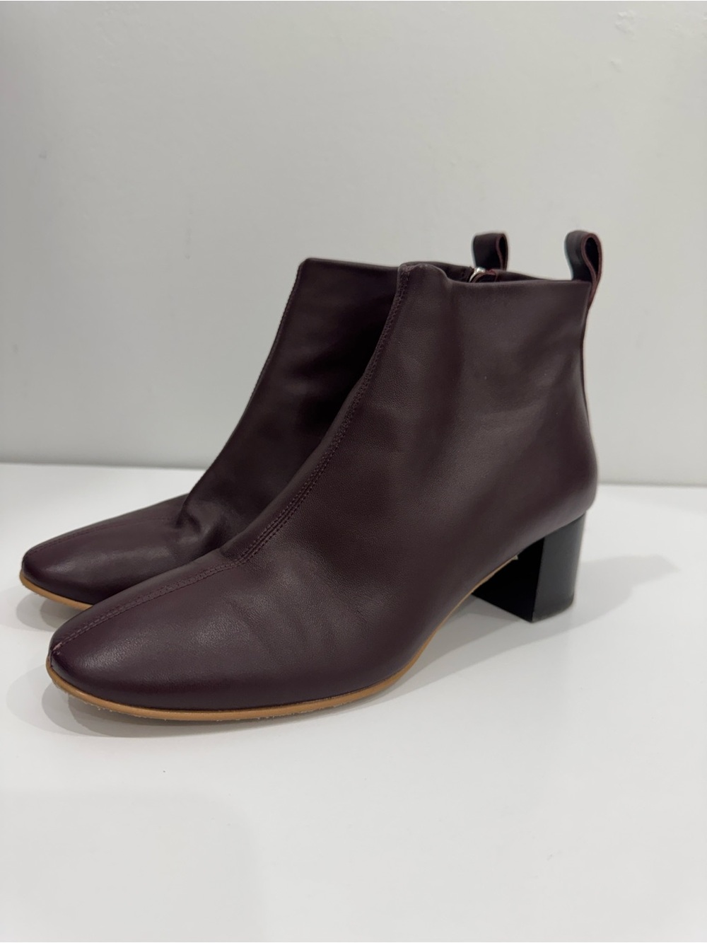 Everlane Day Boot Burgundy Leather Size 7.5 Made in Italy